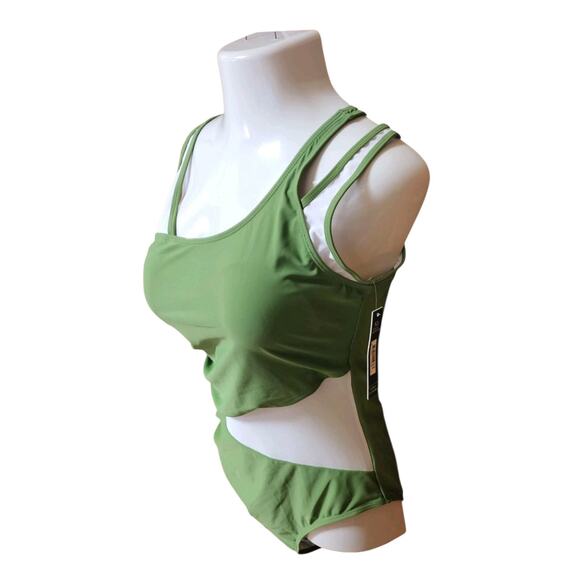 Catherine Malandrino Women's XL Plus Size Asymmetrical Mesh One-Piece Swimsuit - Picture 4 of 5